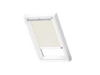 Verdunkelungs-Rollo elektro DML C02 1085KWL Hellbeige, weiße Schiene, Standard