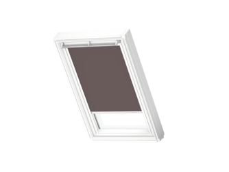 Verdunkelungs-Rollo manuell DKL M12 4577SWL Taupe, weiße Schiene, Premium