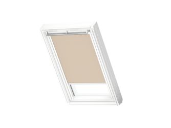 Verdunkelungs-Rollo manuell DKL CK02 4556SWL Manuell, Sandbeige, weiße Schiene, Premium Verdunkelungs-Rollo manuell DKL CK02 4556SWL Manuell, Sandbeige, weiße Schiene, Premium