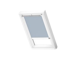 Verdunkelungs-Rollo solar DSL M10 4576KWL Himmelblau, weiße Schiene, Premium