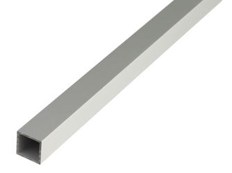 Vierkantrohr, Alu silber elox., LxBxS 1000x20x20x1,5mm Vierkantrohr, Alu silber elox., LxBxS 1000x20x20x1,5mm