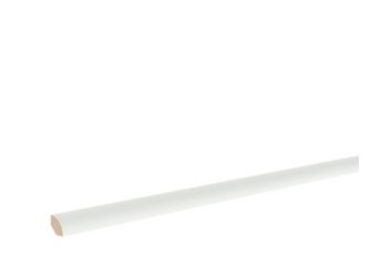 Viertelstab RAL 9003 Weiß 14x14x2400mm Massiv, Endbehandelt