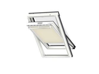 Vorteils-Set Markise u.Verdunkelungs-Rollo DOP FK06 1085SWL Hellbeige, weiße Schiene, Standard Vorteils-Set Markise u.Verdunkelungs-Rollo DOP FK06 1085SWL Hellbeige, weiße Schiene, Standard