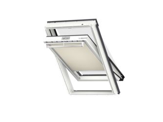 Vorteilsset Markise u. Verdunkelungsrollo DOP C02 1085S Hellbeige, Alu Schiene, Standard