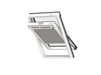 Vorteilsset Markise u. Verdunkelungsrollo DOP F06 0705SWL Grau, weiße Schiene, Standard