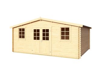 Wels 5 Blockbohlenhaus 28mm naturbelassen