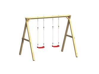 WINNETOO Massivholz-Doppelschaukel Komplettset