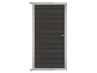 Tor Sichtschutzzaun WPC Anthrazit/Silber "WOLLBACH"