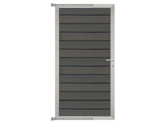 Tor Sichtschutzzaun WPC Grau/Silber "WOLLBACH"