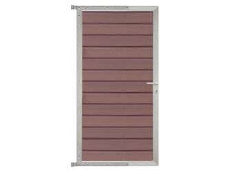 Tor Sichtschutzzaun WPC Mokka/Silber "WOLLBACH"