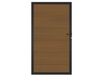 Tor Sichtschutzzaun WPC Teak "Castello"