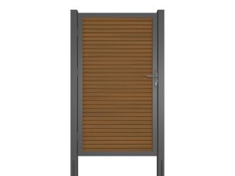 Tor Sichtschutzzaun WPC Teak "Modena"