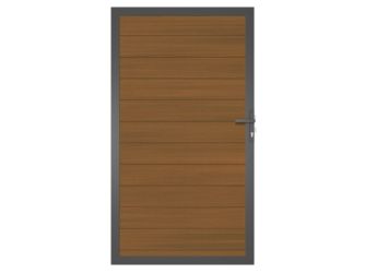 Tor Sichtschutzzaun WPC Teak "Portland"