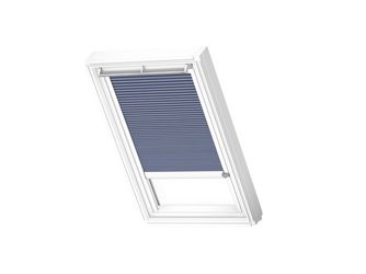 Wabenplissees elektro FMC CK04 1156KWL Nachtblau, weiße Schiene, Standard