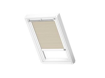 Wabenplissees elektro FMC PK06 1155KWL Beige, weiße Schiene, Premium