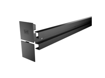 Wandabstand-Set PLANEO X 18.5 Distanzprofil, Endkappen 2000mm Graphitschwarz