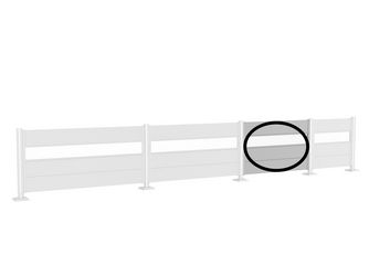 Wandpaneel für Sichtschutz mit Acrylglas 150x90 silber- metallic 1450x910x44mm