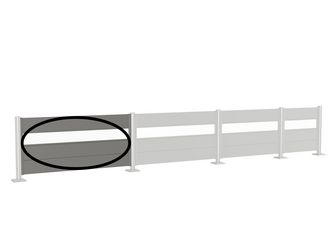 Wandpaneel für Sichtschutz mit Acrylglas 200x90 quarzgrau- metallic 1940x910x44mm