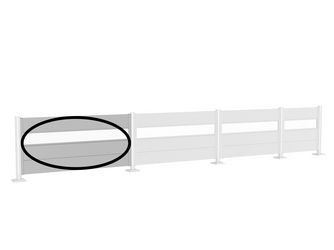 Wandpaneel für Sichtschutz mit Acrylglas 200x90 silber- metallic 1940x910x44mm