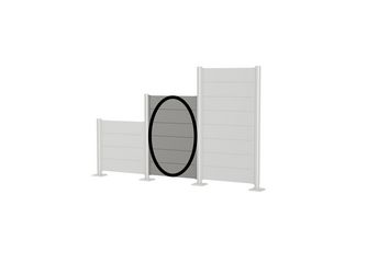 Wandpaneel für Sichtschutz ohne Acrylglas 100x135 quarzgrau- metallic 960x1370x44mm