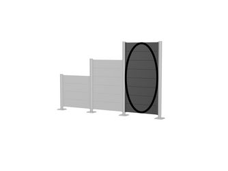 Wandpaneel für Sichtschutz ohne Acrylglas 100x180 dunkelgrau- metallic 960x1820x44mm
