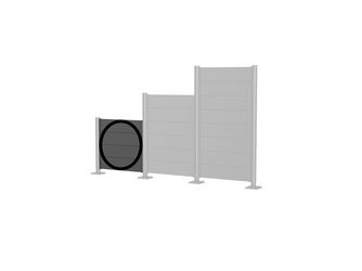 Wandpaneel für Sichtschutz ohne Acrylglas 100x90 dunkelgrau- metallic 960x910x44mm