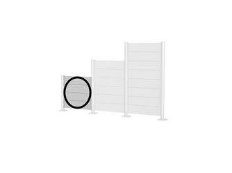 Wandpaneel für Sichtschutz ohne Acrylglas 100x90 silber- metallic 960x910x44mm