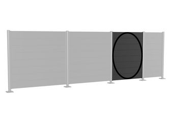 Wandpaneel für Sichtschutz ohne Acrylglas 150x180 dunkelgrau- metallic 1450x1820x44mm