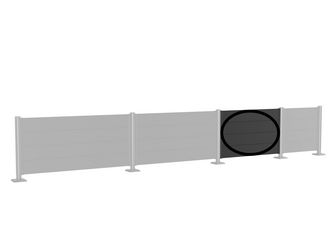 Wandpaneel für Sichtschutz ohne Acrylglas 150x90 dunkelgrau- metallic 1450x910x44mm