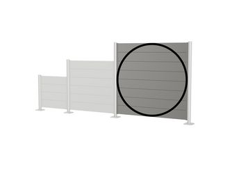 Wandpaneel für Sichtschutz ohne Acrylglas 180x180 quarzgrau- metallic 1800x1820x44mm