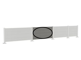 Wandpaneel für Sichtschutz ohne Acrylglas 180x90 quarzgrau- metallic 1800x910x44mm