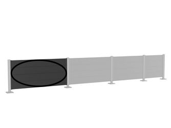 Wandpaneel für Sichtschutz ohne Acrylglas 200x90 dunkelgrau- metallic 1940x910x44mm