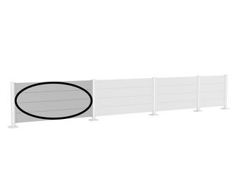 Wandpaneel für Sichtschutz ohne Acrylglas 200x90 silber- metallic 1940x910x44mm