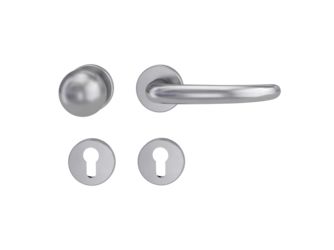 Wechselgarnitur ULMER GRIFF Klipptechnik Panik Rosetten rund Knopf R4 38-50mm Edelst. ma. R Wechselgarnitur ULMER GRIFF Klipptechnik Panik Rosetten rund Knopf R4 38-50mm Edelst. ma. R