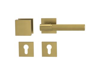 Wechselgarnitur VAYA 136 ARIS Fast2Fix Rosetten eckig Knopf SQUARE Gold ma. R