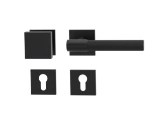 Wechselgarnitur VAYA 136 ARIS Fast2Fix Rosetten eckig Knopf SQUARE Graphitschwarz R