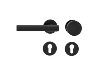 Wechselgarnitur VAYA 136 ARIS Fast2Fix Rosetten rund Knopf R2 Graphitschwarz L