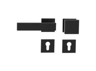 Wechselgarnitur VAYA 200 CUBICO Fast2Fix Rosetten eckig Knopf SQUARE Graphitschwarz L