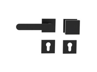 Wechselgarnitur VAYA 291 AVUS Fast2Fix Rosetten eckig Knopf SQUARE Graphitschwarz L