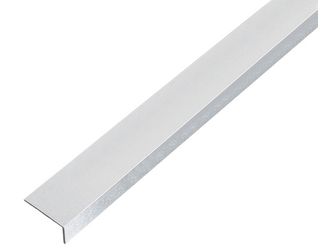 Winkelprofil, selbstk.gleichsch, Alu, kugelgestrahlt silber, LxBxHxS 1000x20x10x1mm