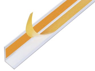 Winkelprofil, selbstklebend, gleichsch., Alu, weiß besch., LxBxHxS 2600x20x20x1,5mm