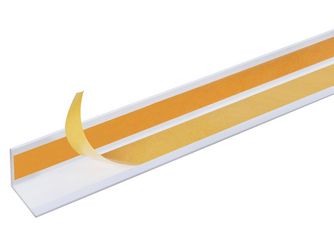 Winkelprofil, selbstklebend, gleichsch., Alu, weiß besch., LxBxHxS 2600x30x30x2,0mm
