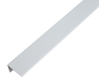 Winkelprofil, ungleichsch., PVC alugrau, LxBxHxS 1000x25x15x1mm