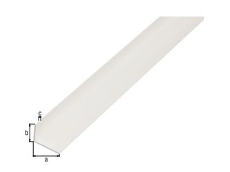 Winkelprofil, ungleichsch., PVC weiß, LxBxHxS 2000x40x10x2mm Winkelprofil, ungleichsch., PVC weiß, LxBxHxS 2000x40x10x2mm