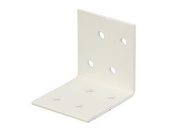 Winkelverbinder, verzinkt, weiß kunststoffbeschichtet, TxHxB 40x40x40mm