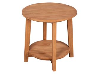 Woodie Beistelltisch ø 50 cm mit zweiter Ebene