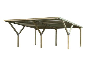 Y-Doppelcarport, ohne Dacheindeckung