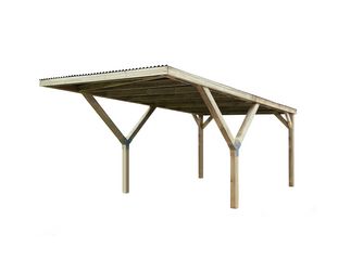 Y-Einzelcarport, mit PVC-Dachplatten