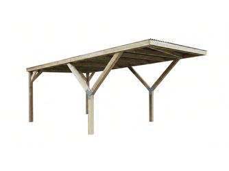 Y-Einzelcarport, mit Trapezblech-Dach