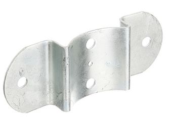 Zaun-Riegelbeschlag, f.Pfosten u.Halbrund- Zaunr.Ø100mm, feuerverzinkt, LxB70x180mm Zaun-Riegelbeschlag, f.Pfosten u.Halbrund- Zaunr.Ø100mm, feuerverzinkt, LxB70x180mm